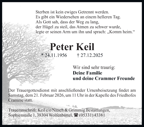 Traueranzeige von Peter Keil von Braunschweiger Zeitung